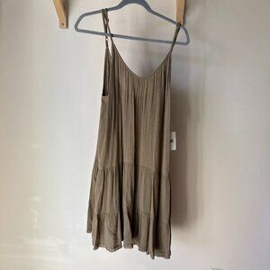 Nordstrom Tiered Crinkle Cover-Up - dress beach swim - OLIVE COVERT